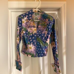 Dianne Olsen Floral Patterned Western Horsemanship Jacket. Blinged out.
